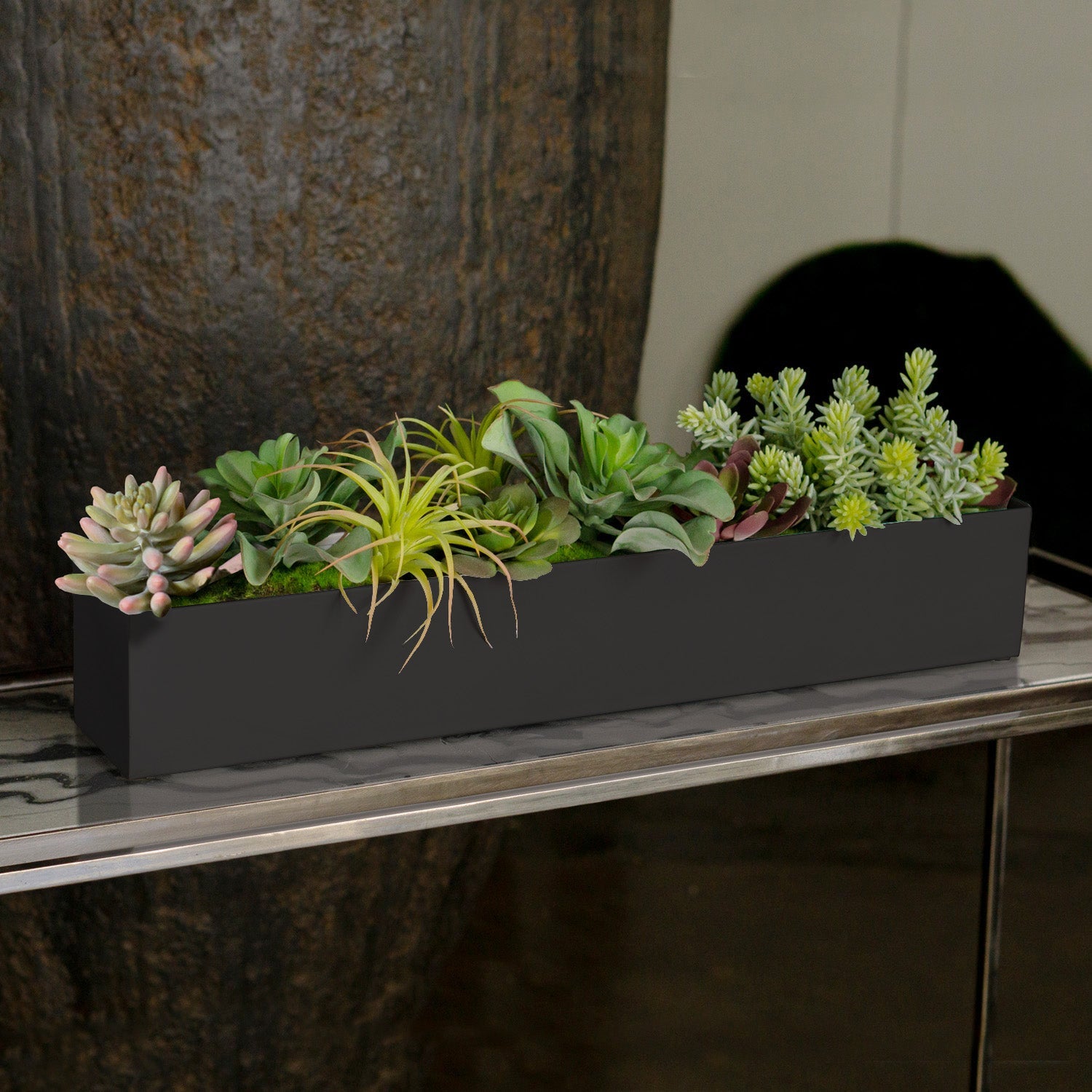 Arid Mix 1 in Painted Iron Table Planter