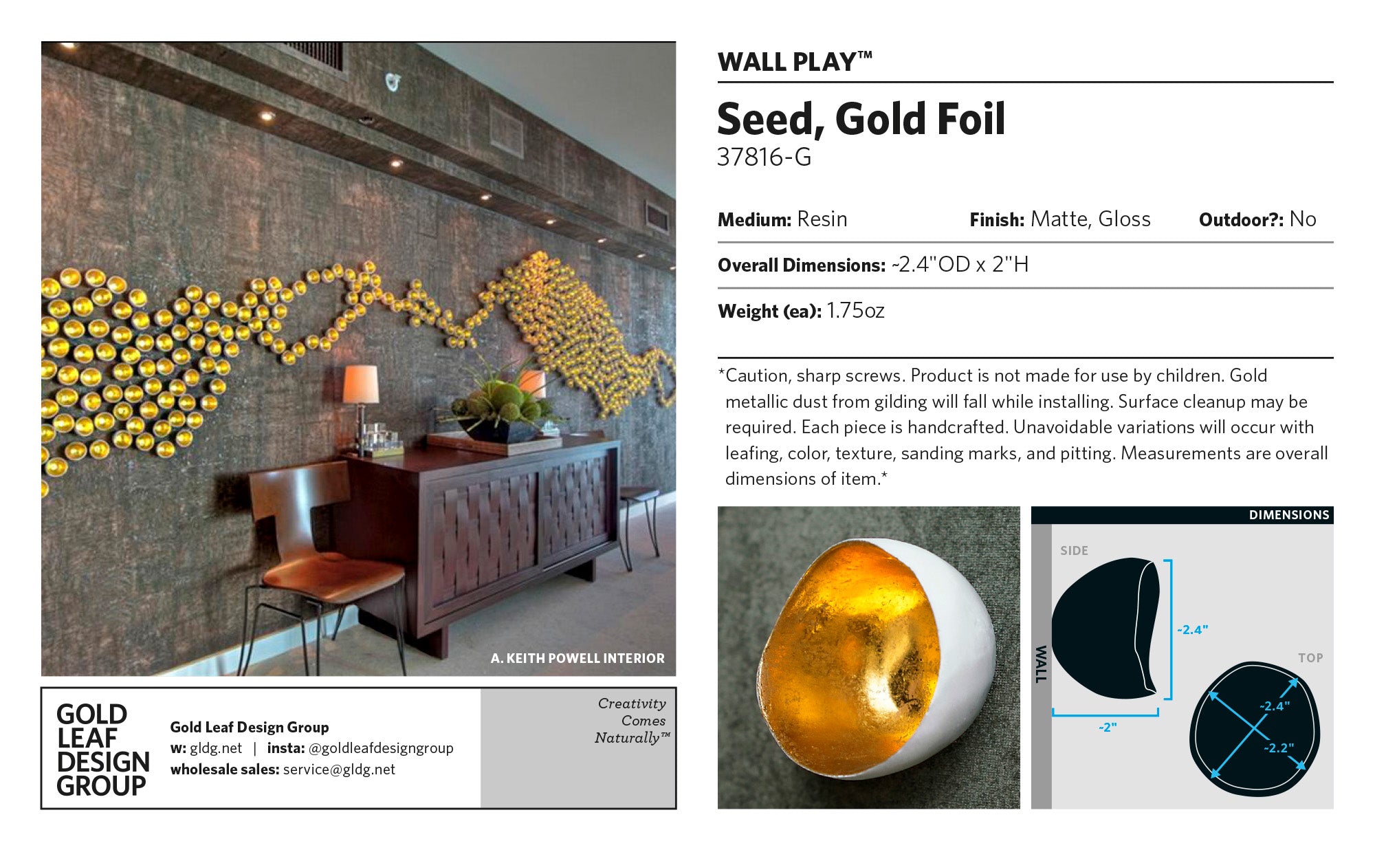Wall Play™: Seed, Gold Foil