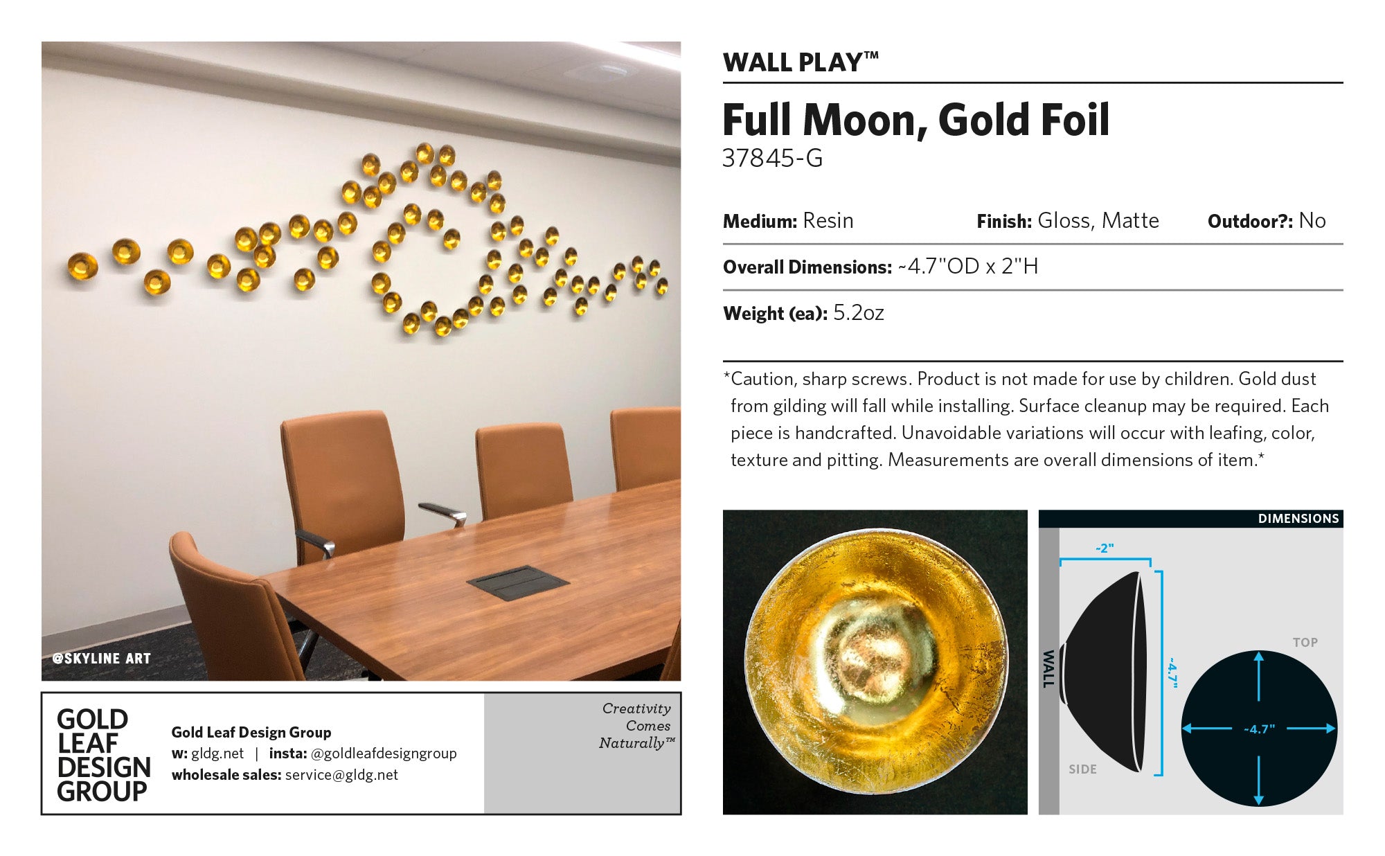 Wall Play™: Full Moon, Gold Foil