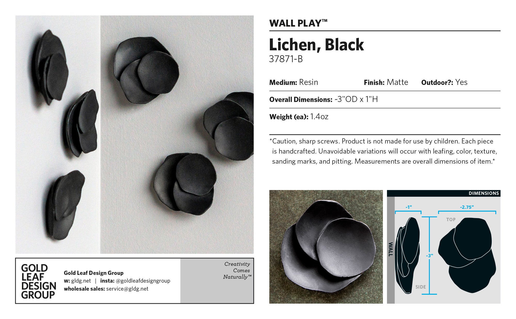 Wall Play™: Lichen, Black