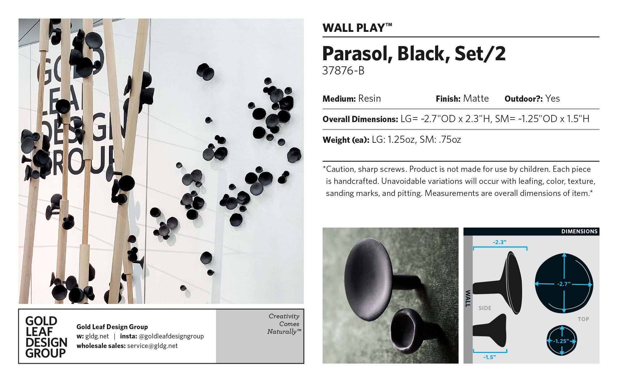 Wall Play™: Parasol, Black, Set/2