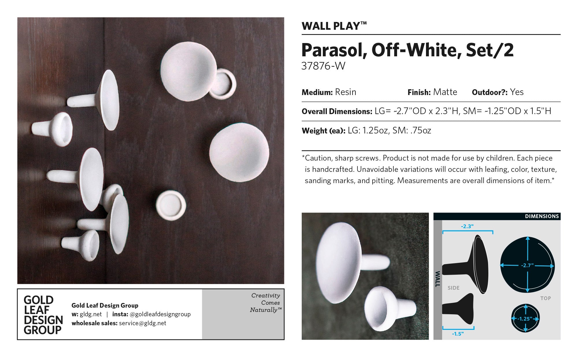 Wall Play™: Parasol, Off-White, Set/2