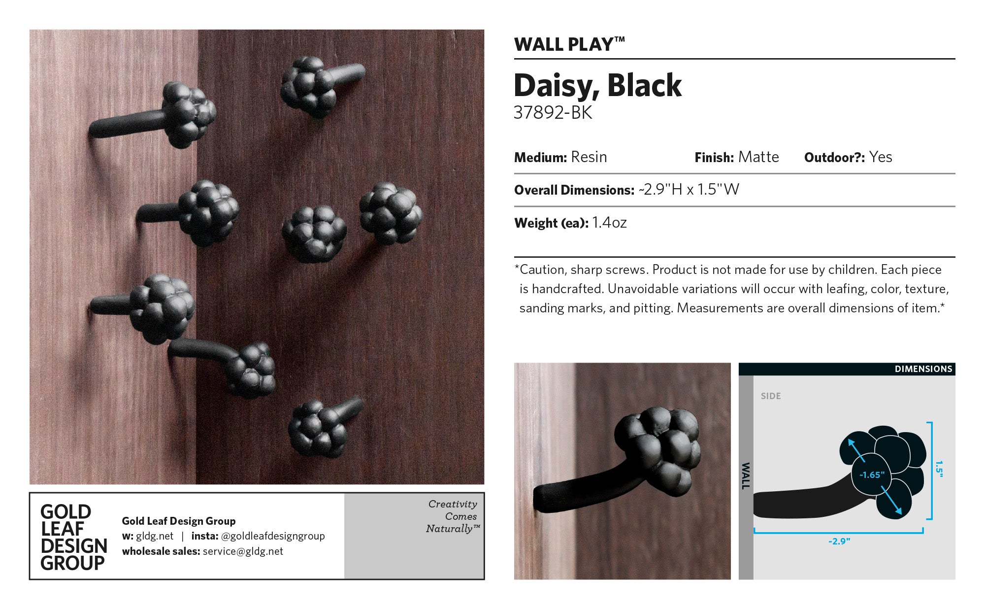 Wall Play™: Daisy, Black