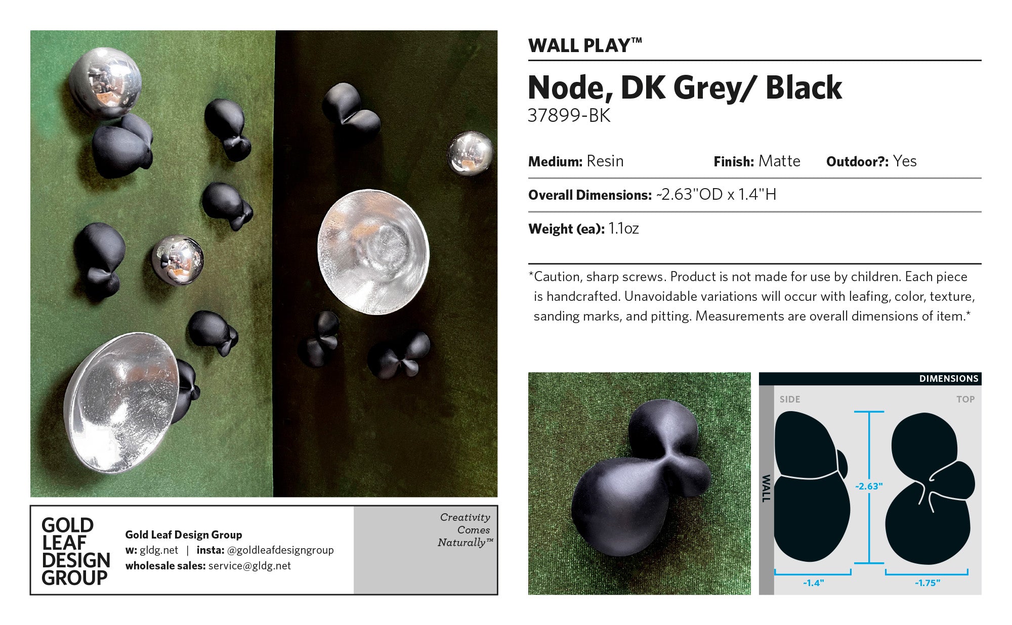 Wall Play™: Node, DK Grey/ Black