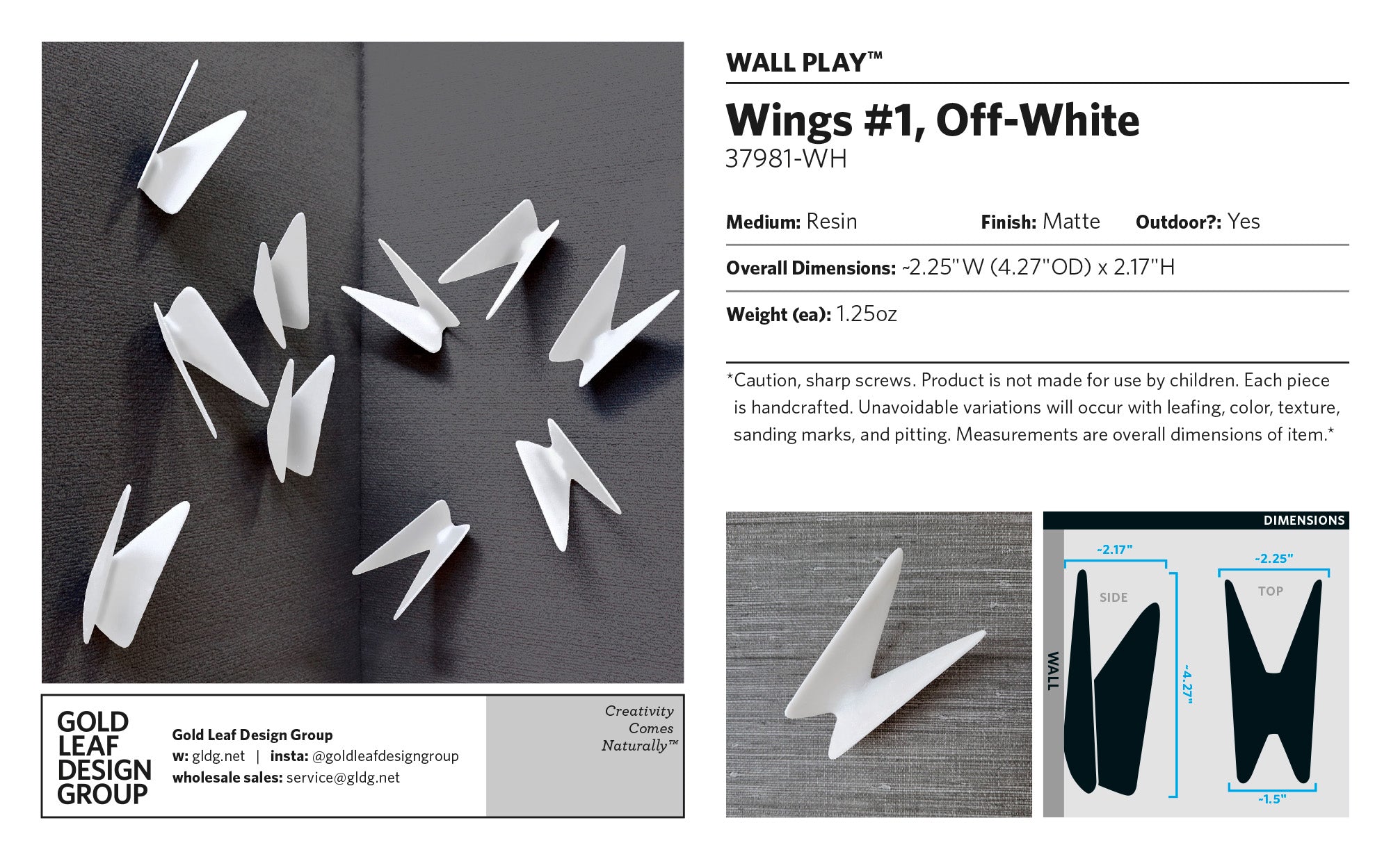 Wall Play™: Wings #1, Off-White