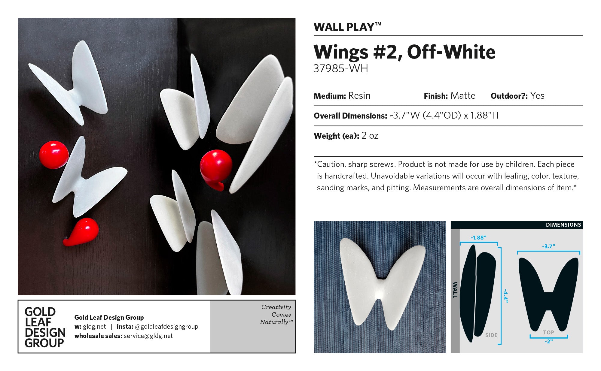 Wall Play™: Wings #2, Off-White