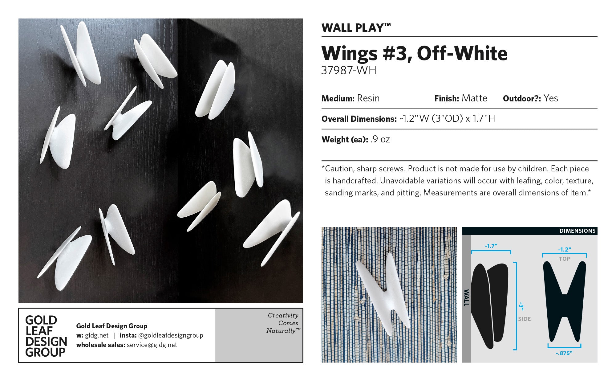 Wall Play™: Wings #3, Off-White
