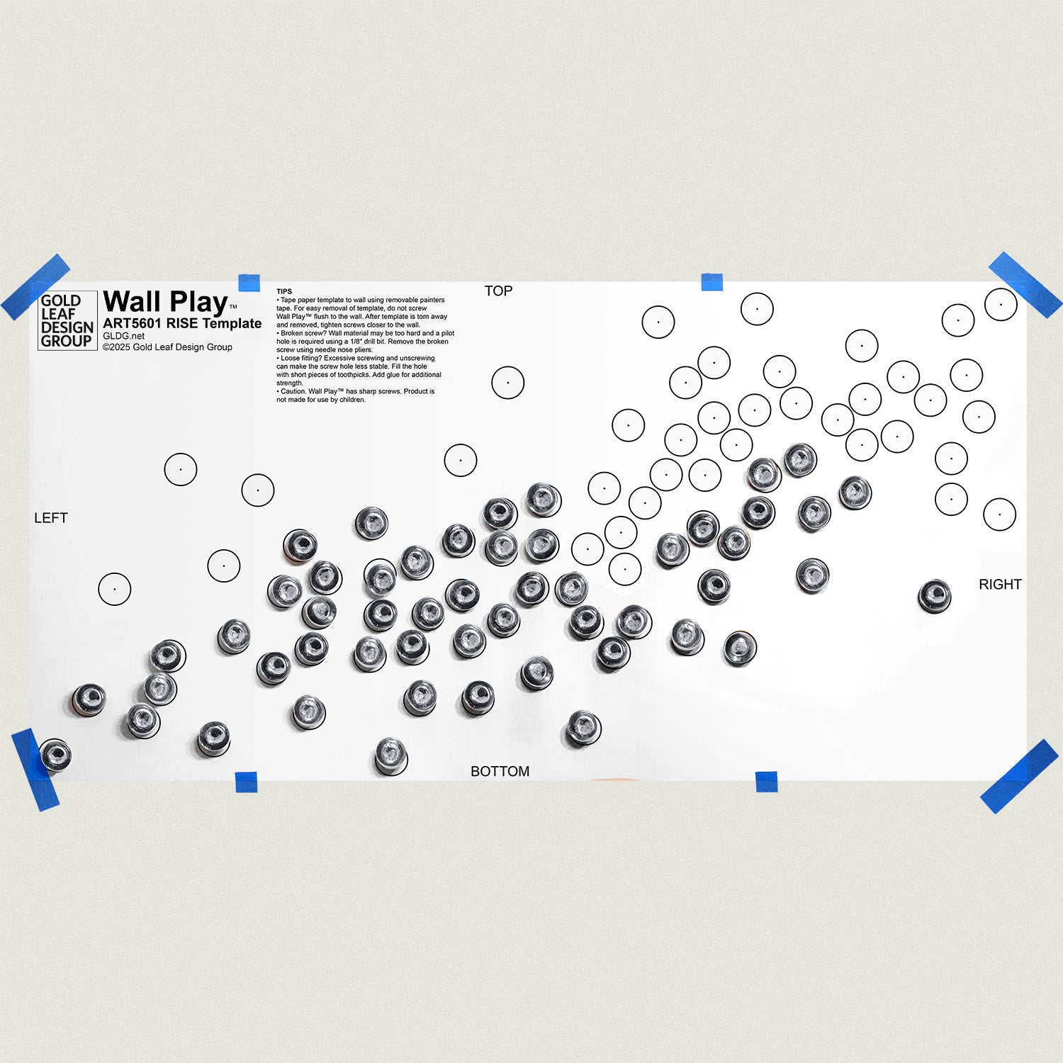 Template with Silver Seed Wall Play and text on a white background