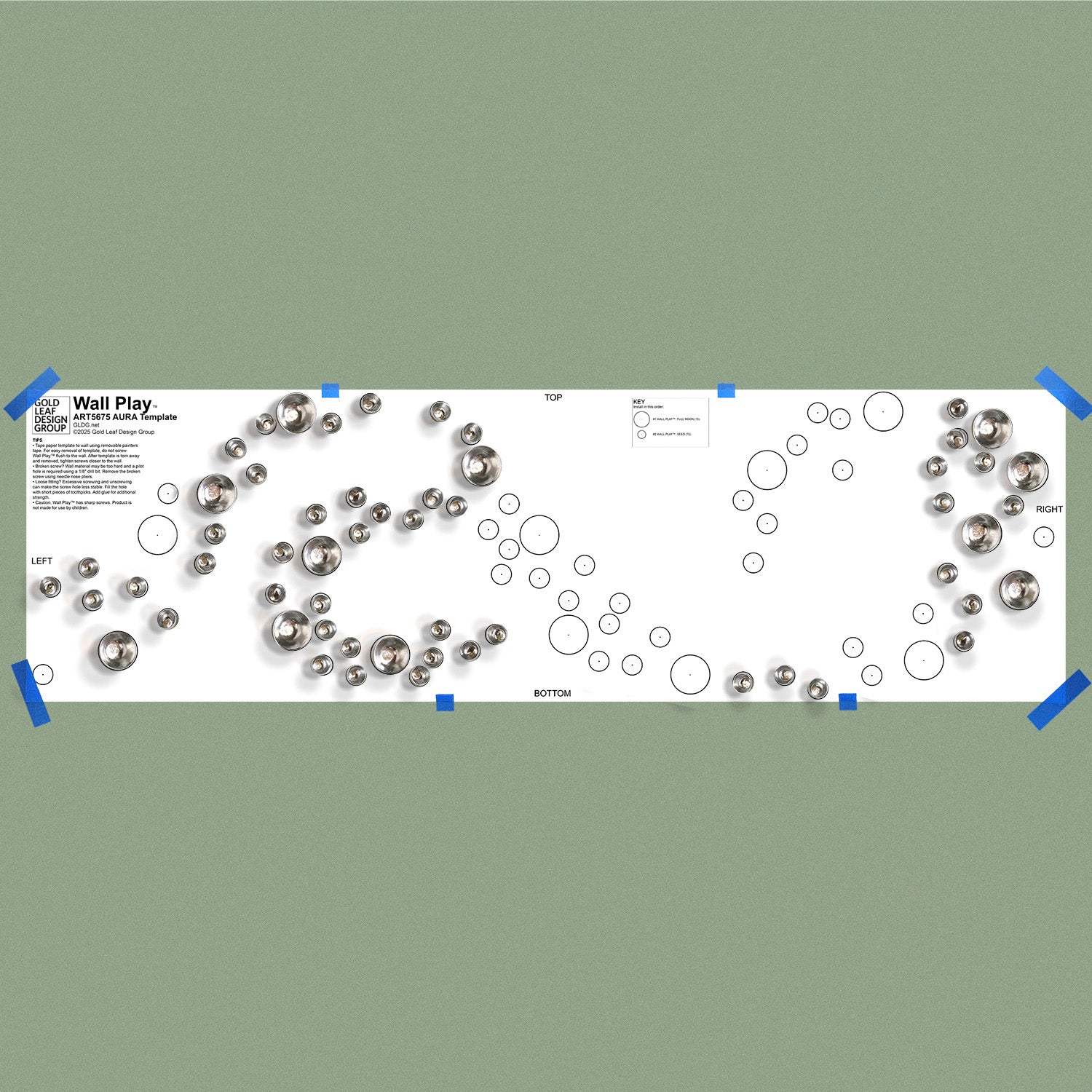 Half finished Wall Play template with Seed and Full Moon styles to demonstrate process.
