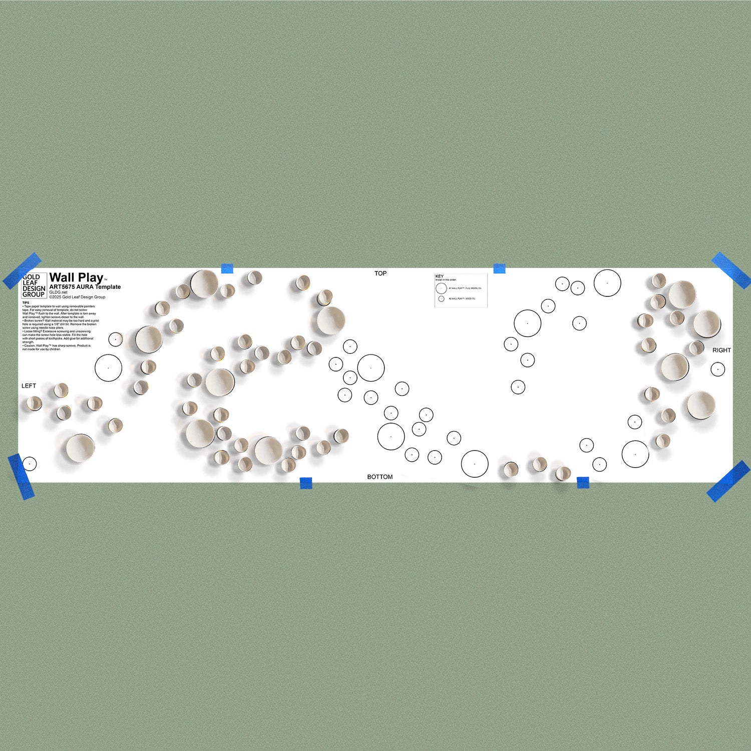 Half finished Wall Play template with Seed and Full Moon styles to demonstrate process.