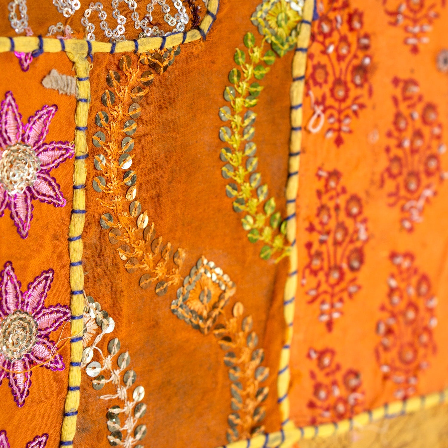Sari Wall Art, Shades of Orange