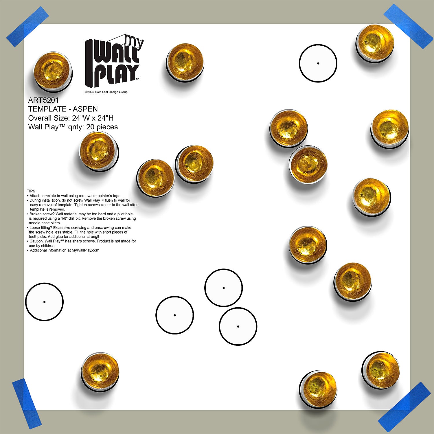 Gold Seed Wall Play on a paper template