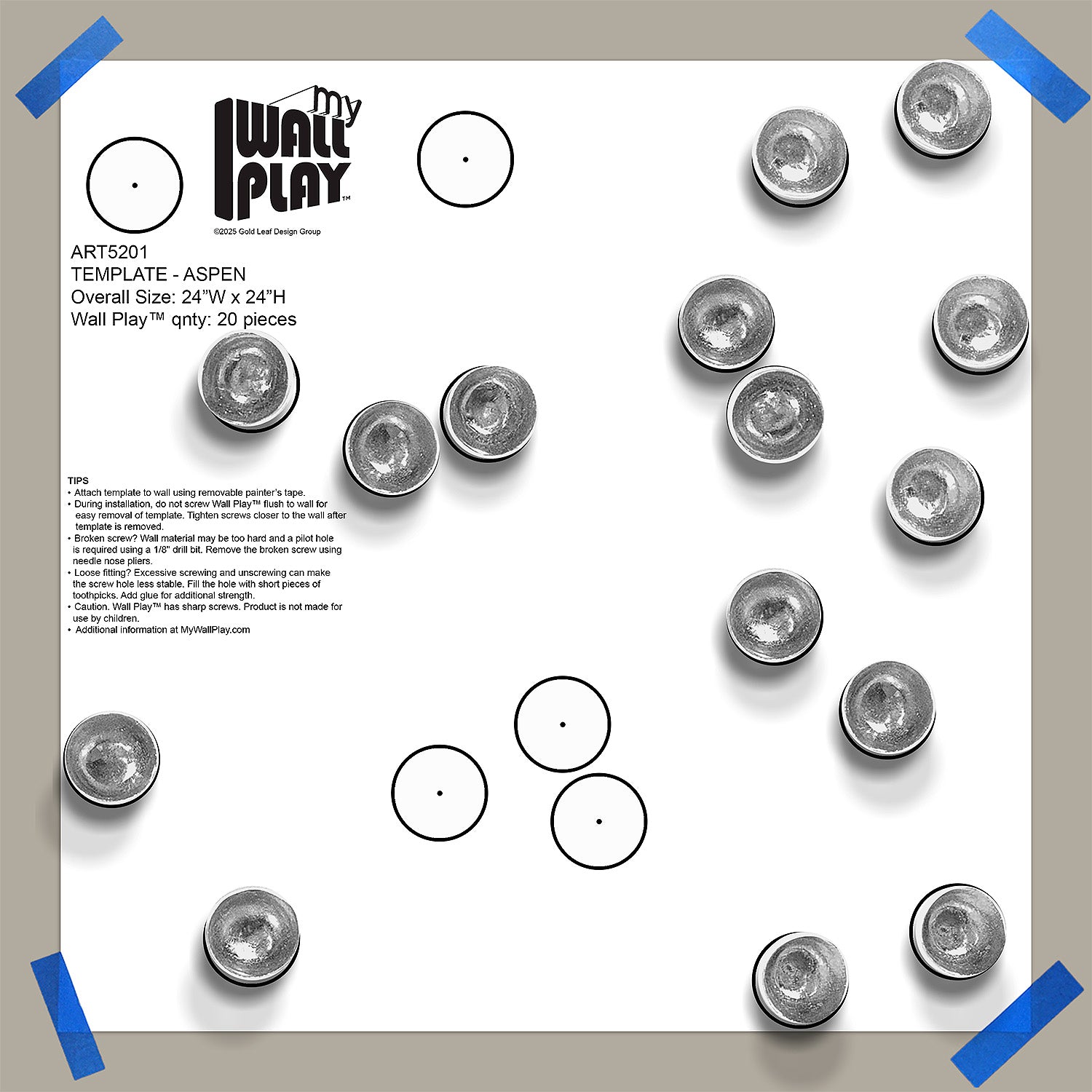 Silver Seed Wall Play on a paper template