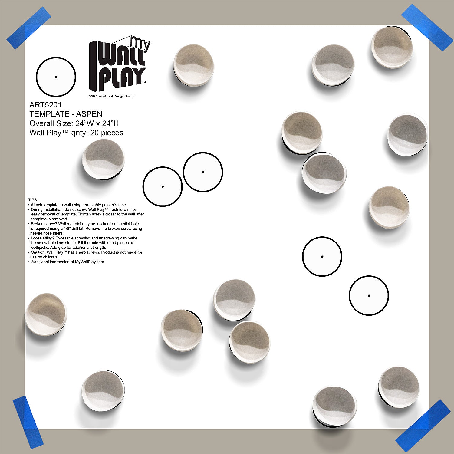 White Seed Wall Play on a paper template