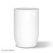 Large gloss white fiberglass planter on a white background.