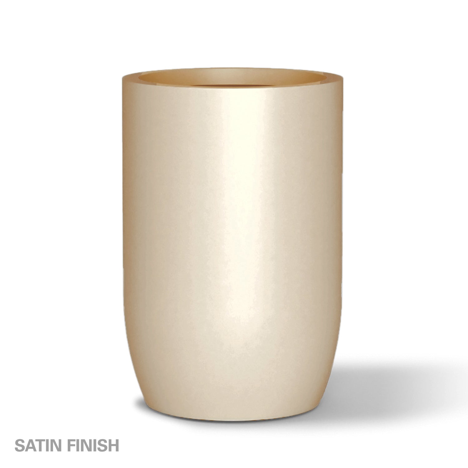 Fiberglass: Barrel 36.5"H Planter, Beige