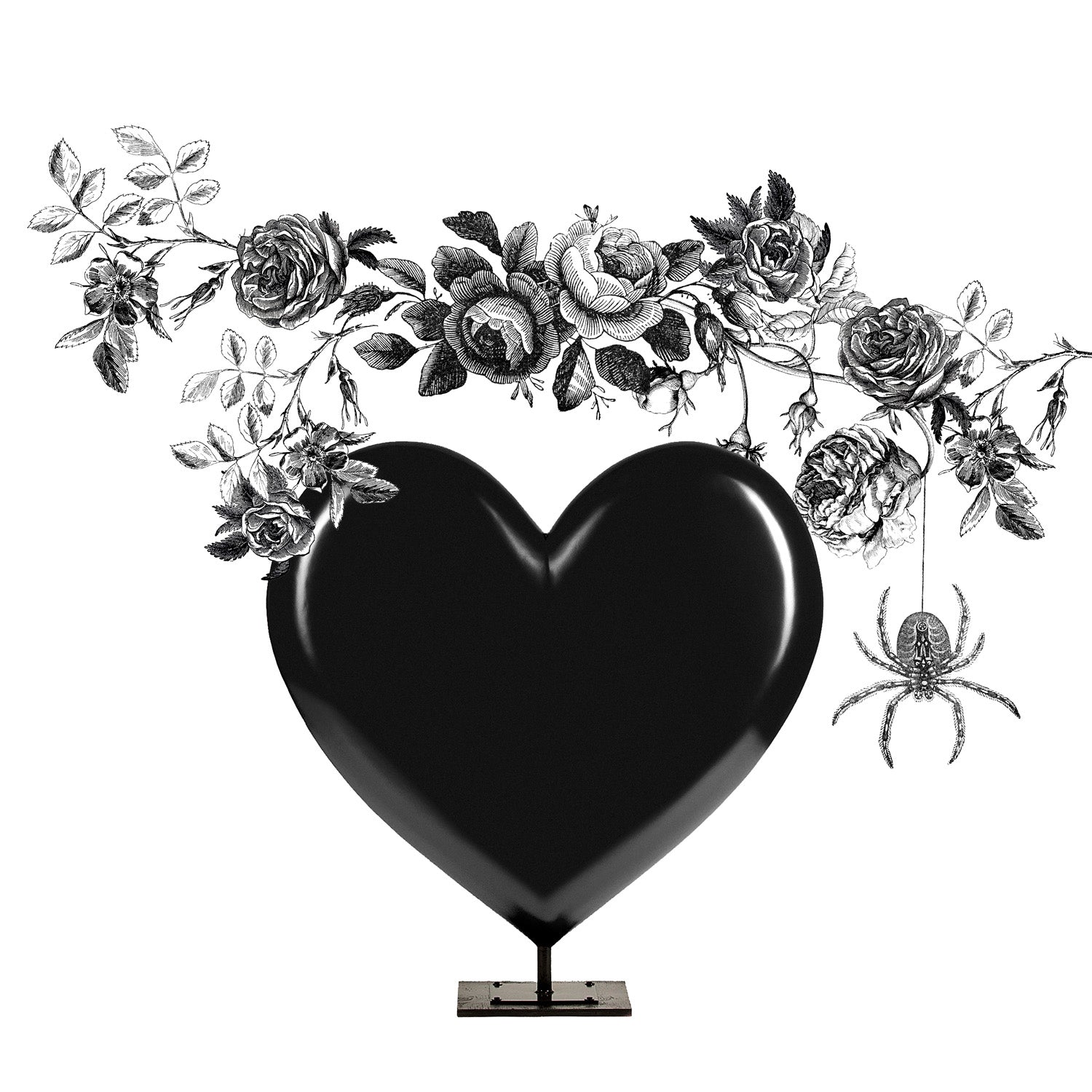 Heart Throb Sculpture, Black