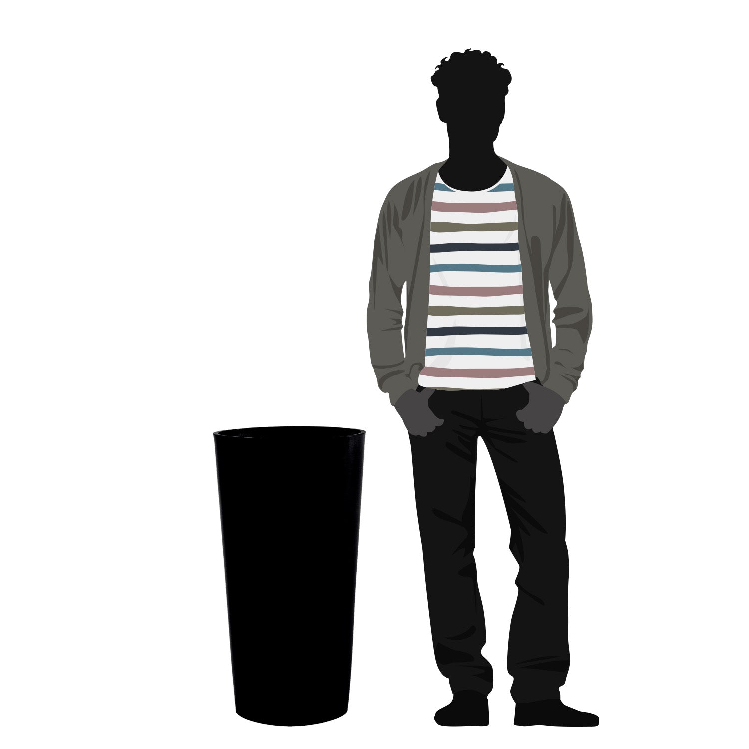 Distressed Smooth: Harmony Grey, 30.2"H Planter