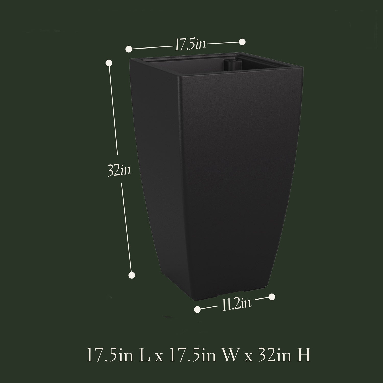 Distressed Texture: Cascade Black, 32”H Planter