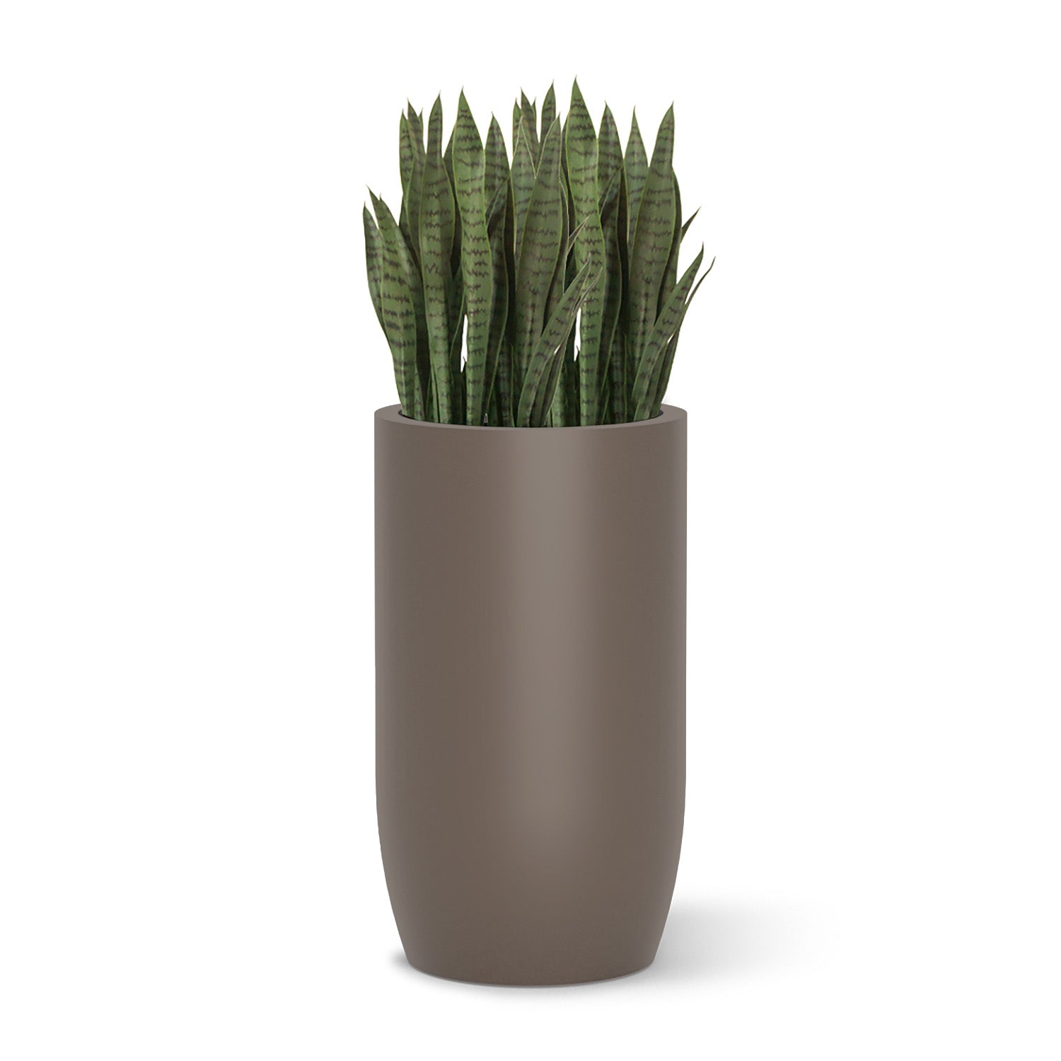 Fiberglass: Barrel 32.6"H Planter, Gunmetal Metallic Satin