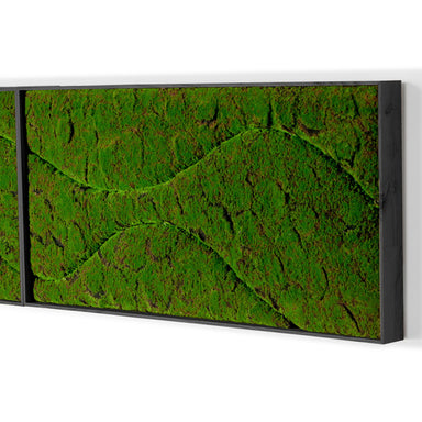 Close up of a rectangular moss green wall panel on a white background