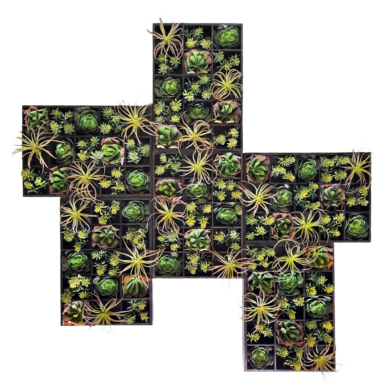 Green Wall, Pixelated Succulent, 15 compartments