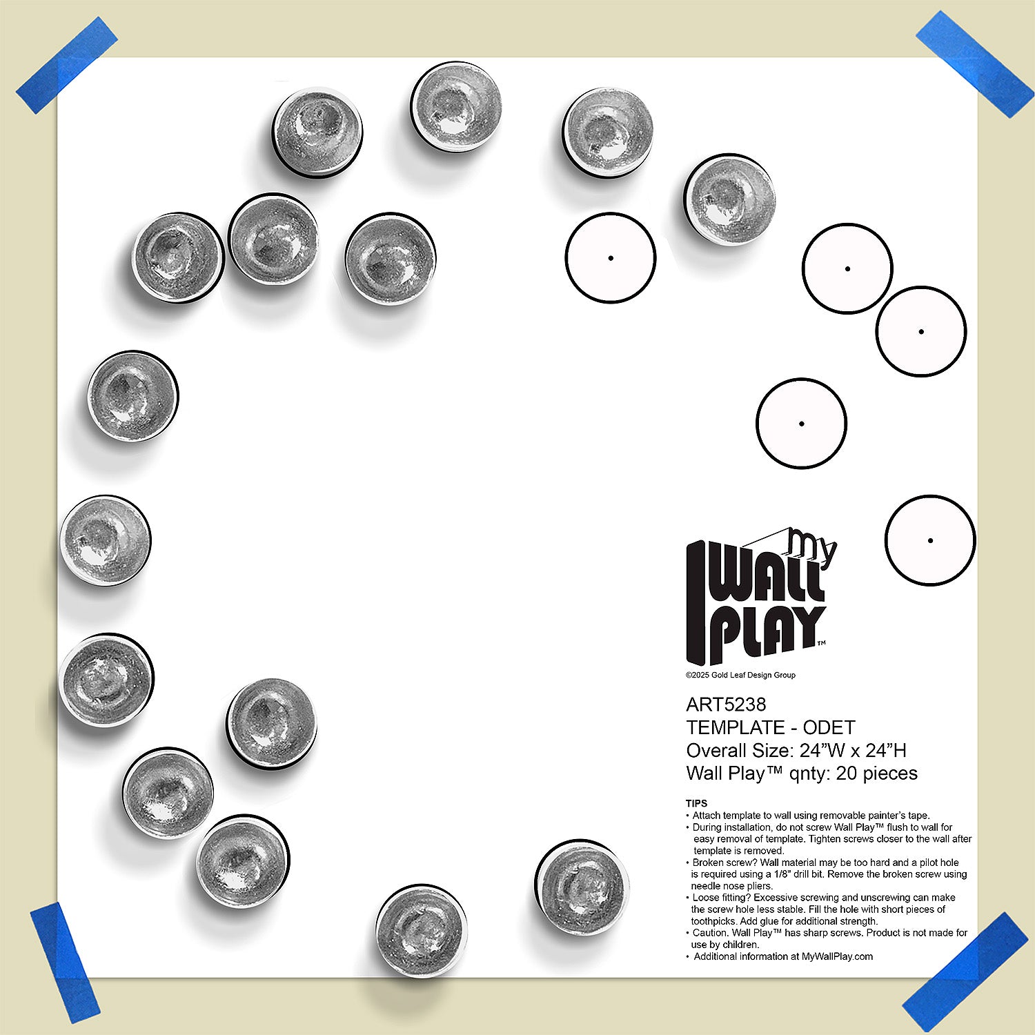 Silver Seed Wall Play on a paper template