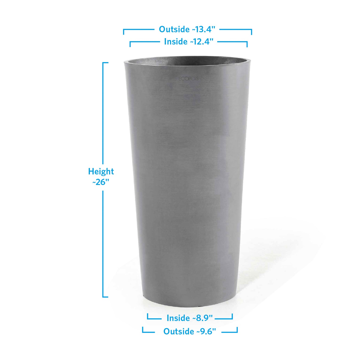 Distressed Smooth: Harmony Grey, 26"H Planter