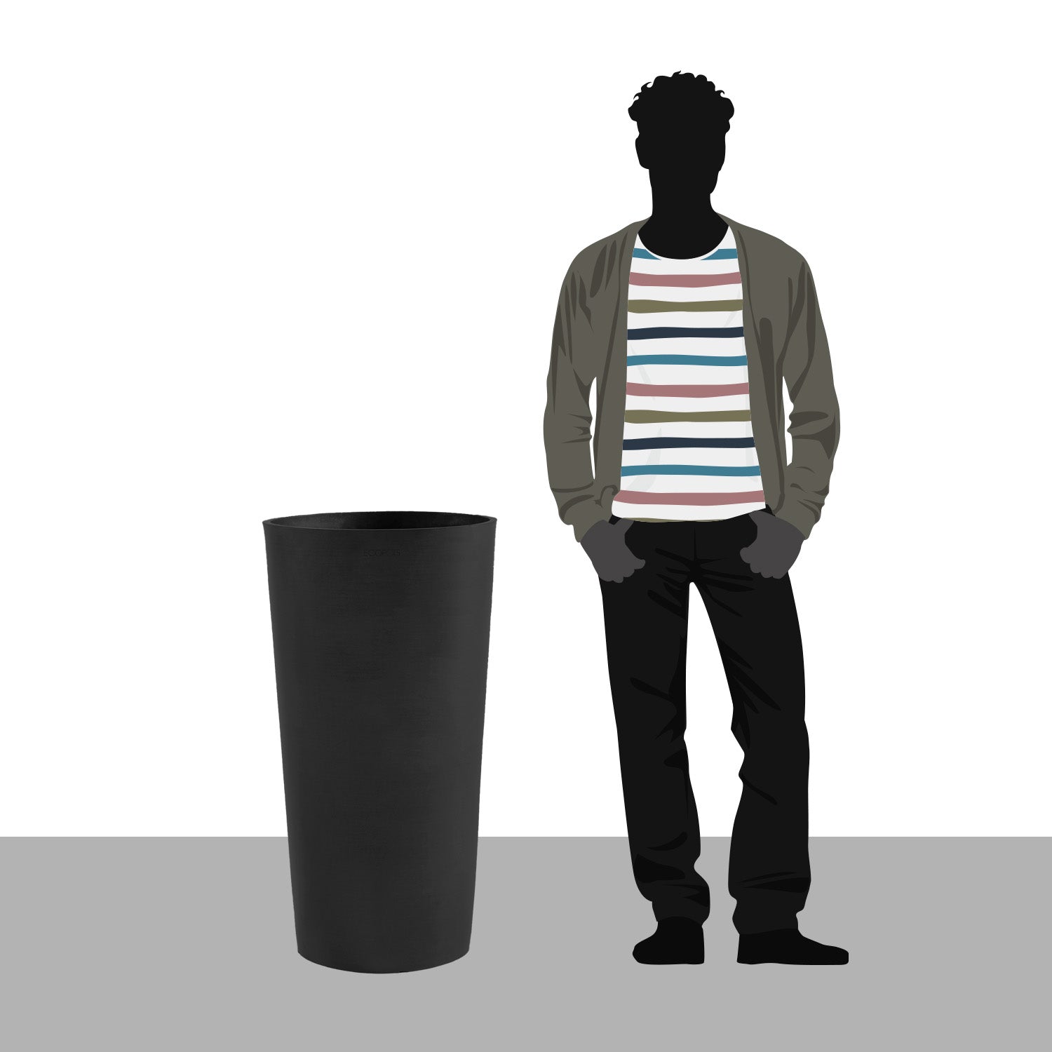 Distressed Smooth: Harmony Grey, 35.8"H Planter