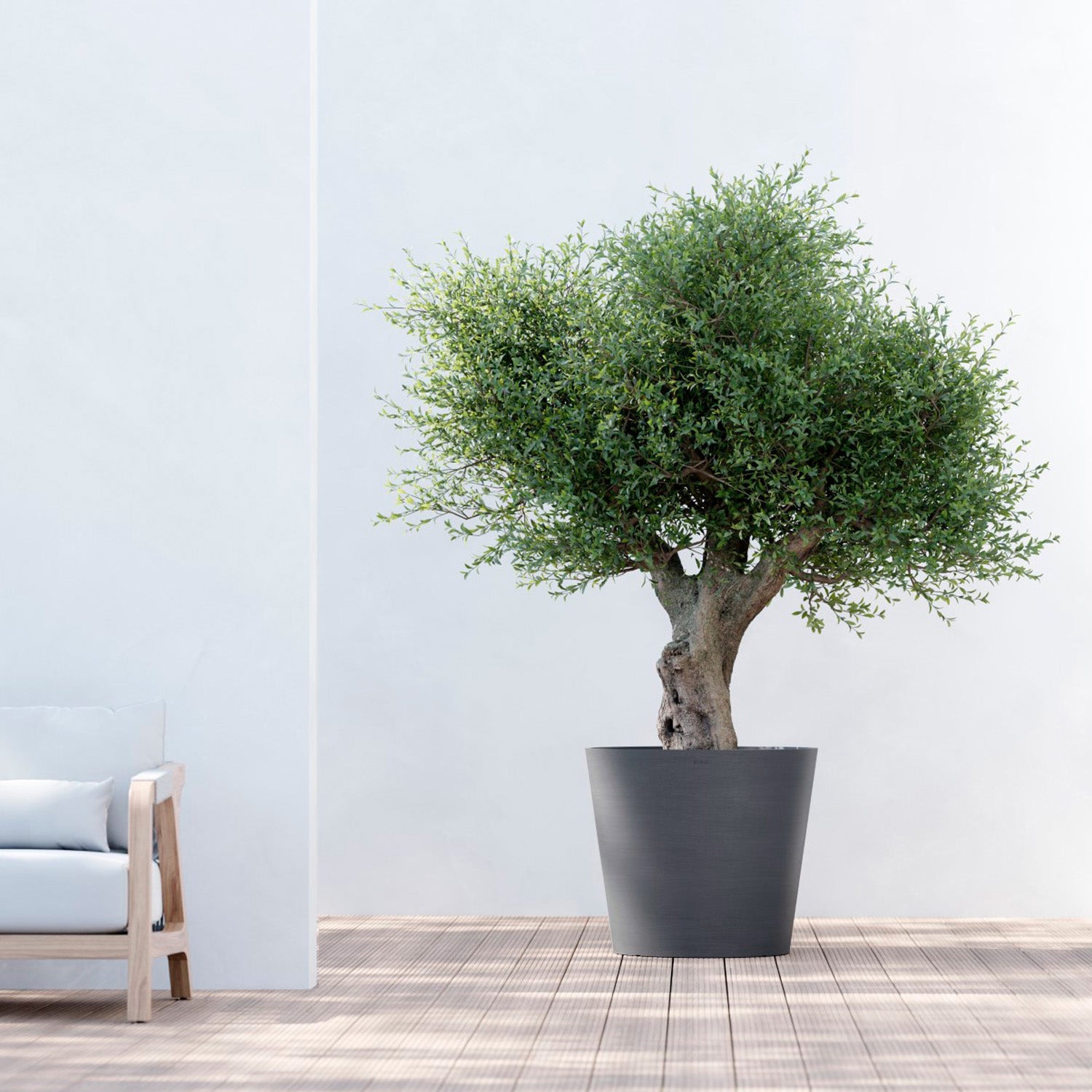 Distressed Smooth: Modesto Grey, 24.1"H Planter