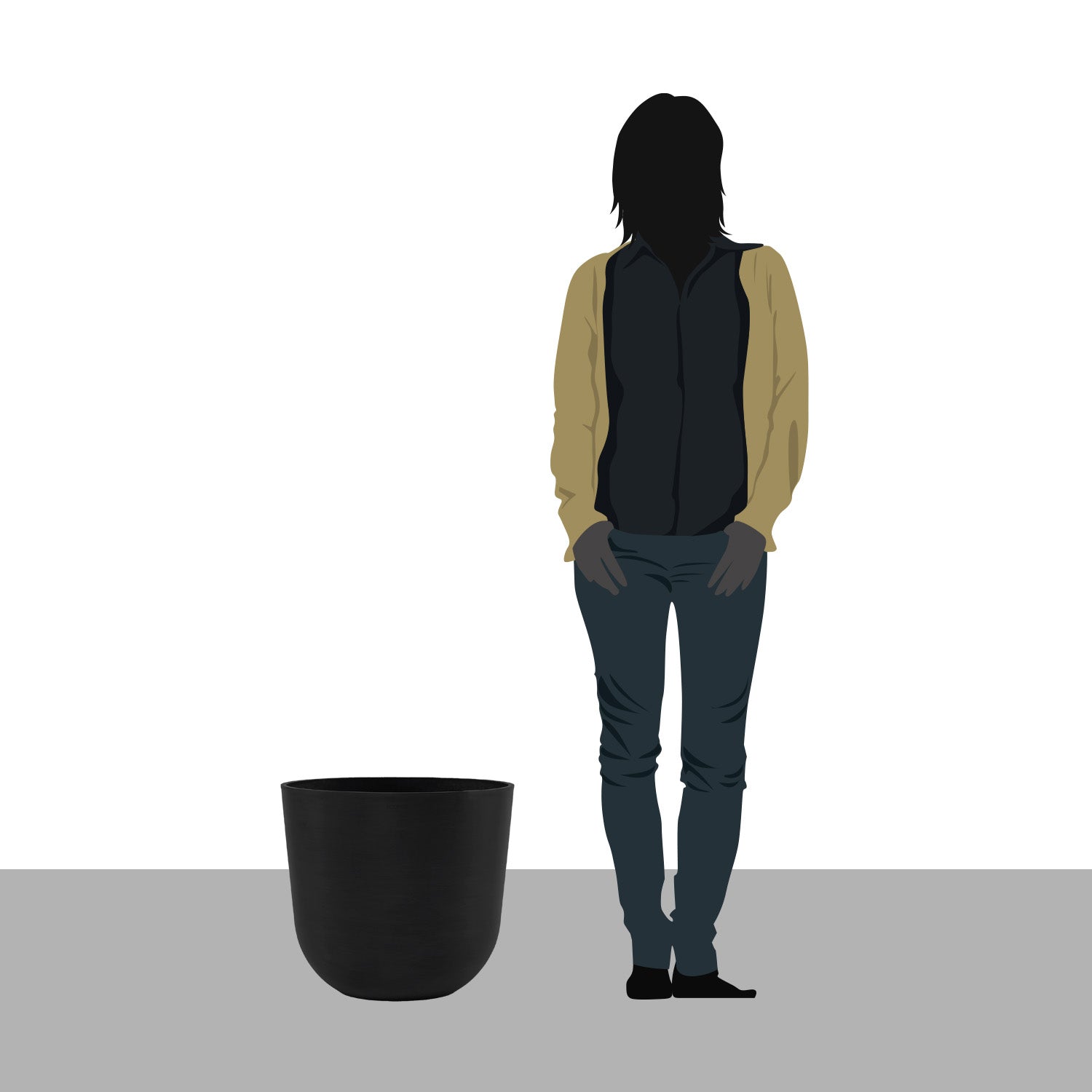 Distressed Smooth: Rotunda Grey, 15.5"H Planter