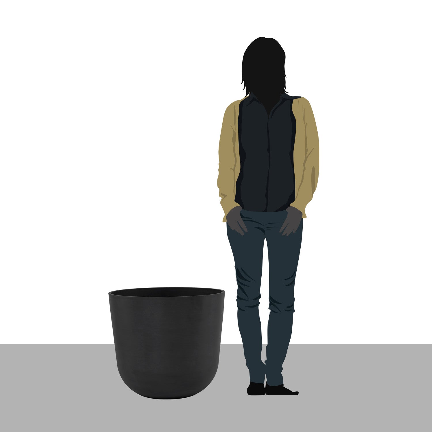 Distressed Smooth: Rotunda Grey, 19.1"H Planter