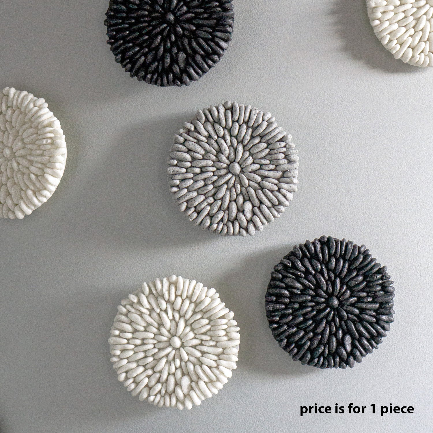 River Rock 6.75"D Wall Medallion, Polished Black