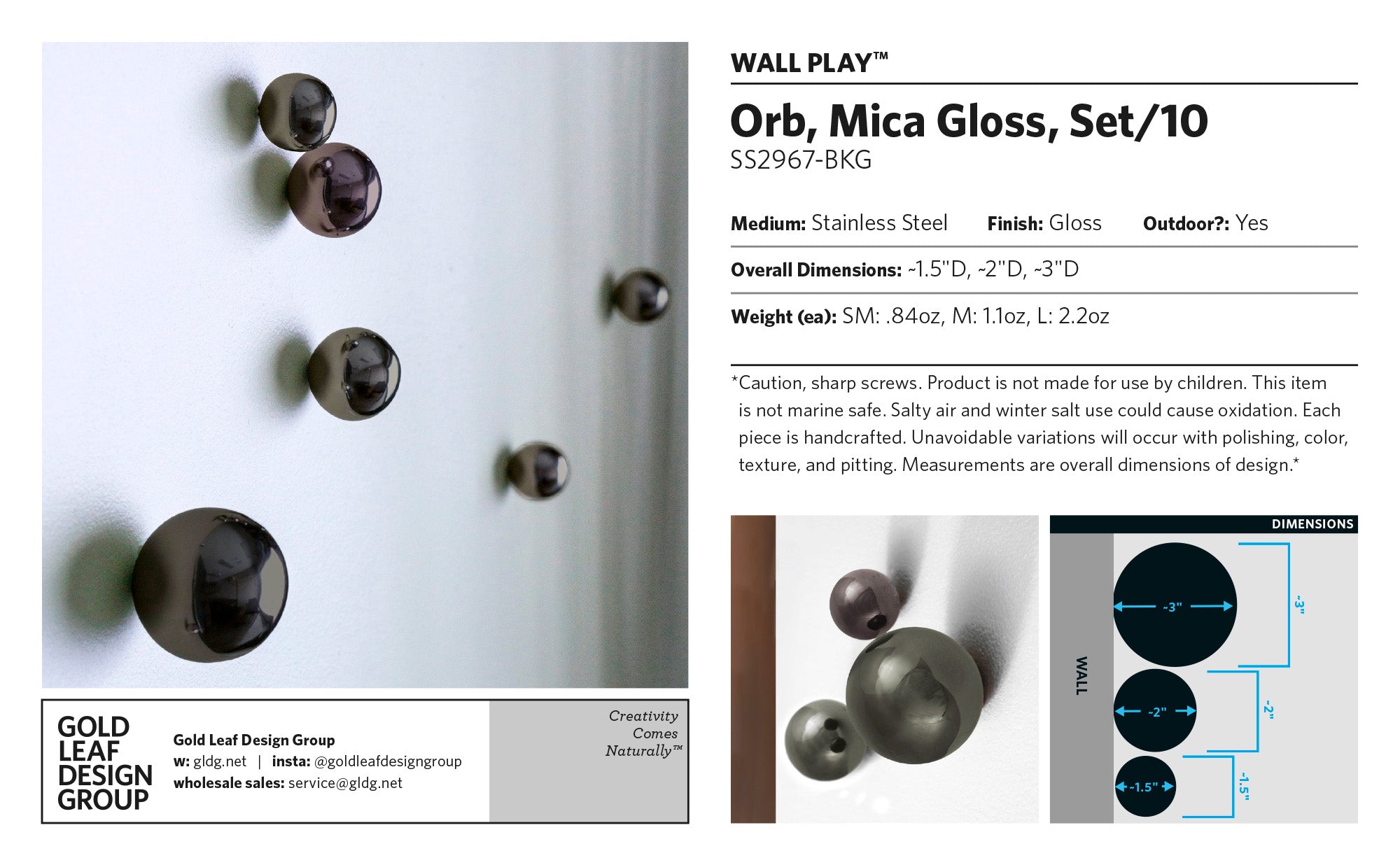 Wall Play™: Orb, Mica Gloss, Set/10
