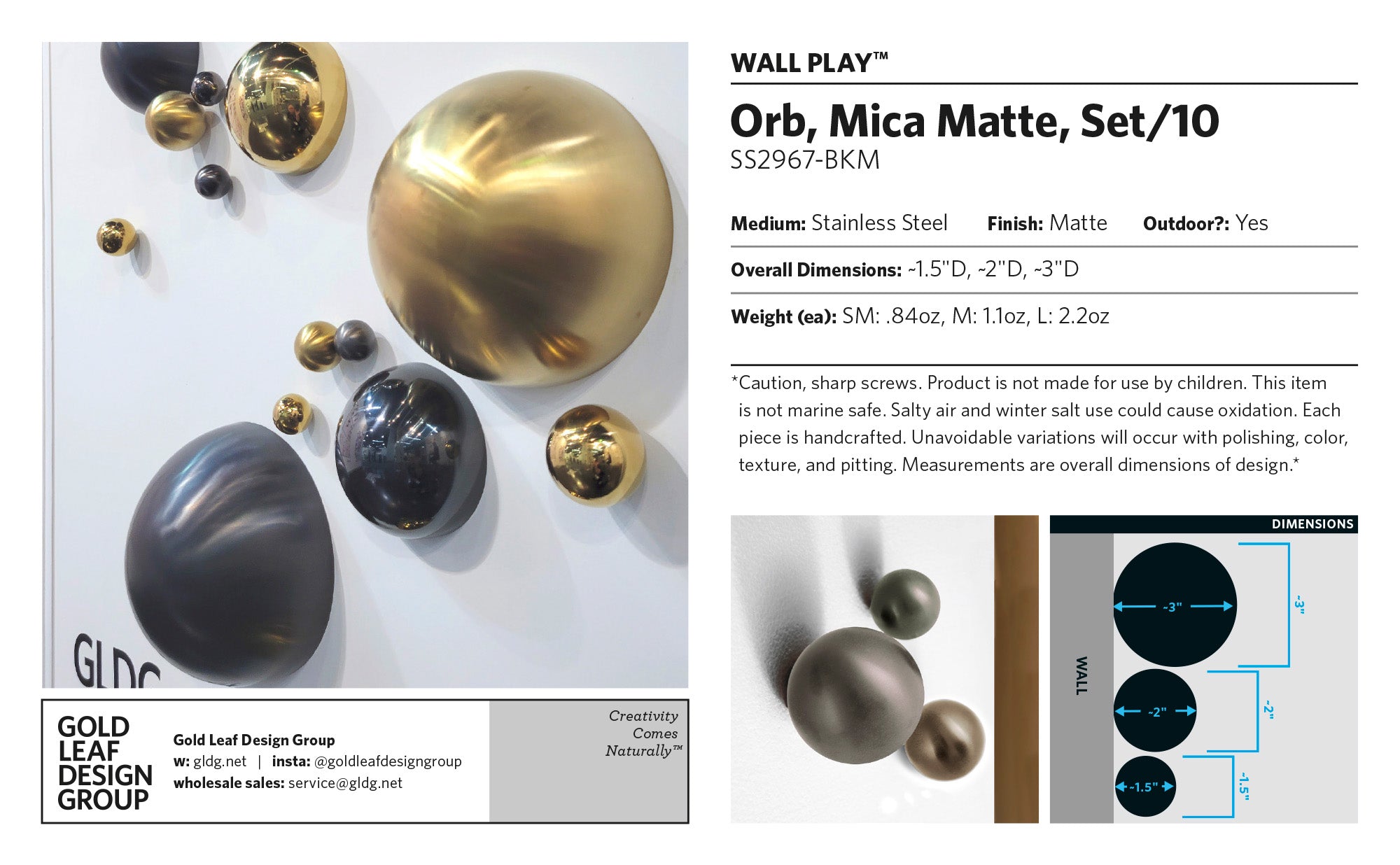 Wall Play™: Orb, Mica Matte, Set/10