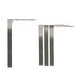 17-inch brushed stainless steel planter legs with L-shaped mounting wings and pre-drilled screw holes against a white background.