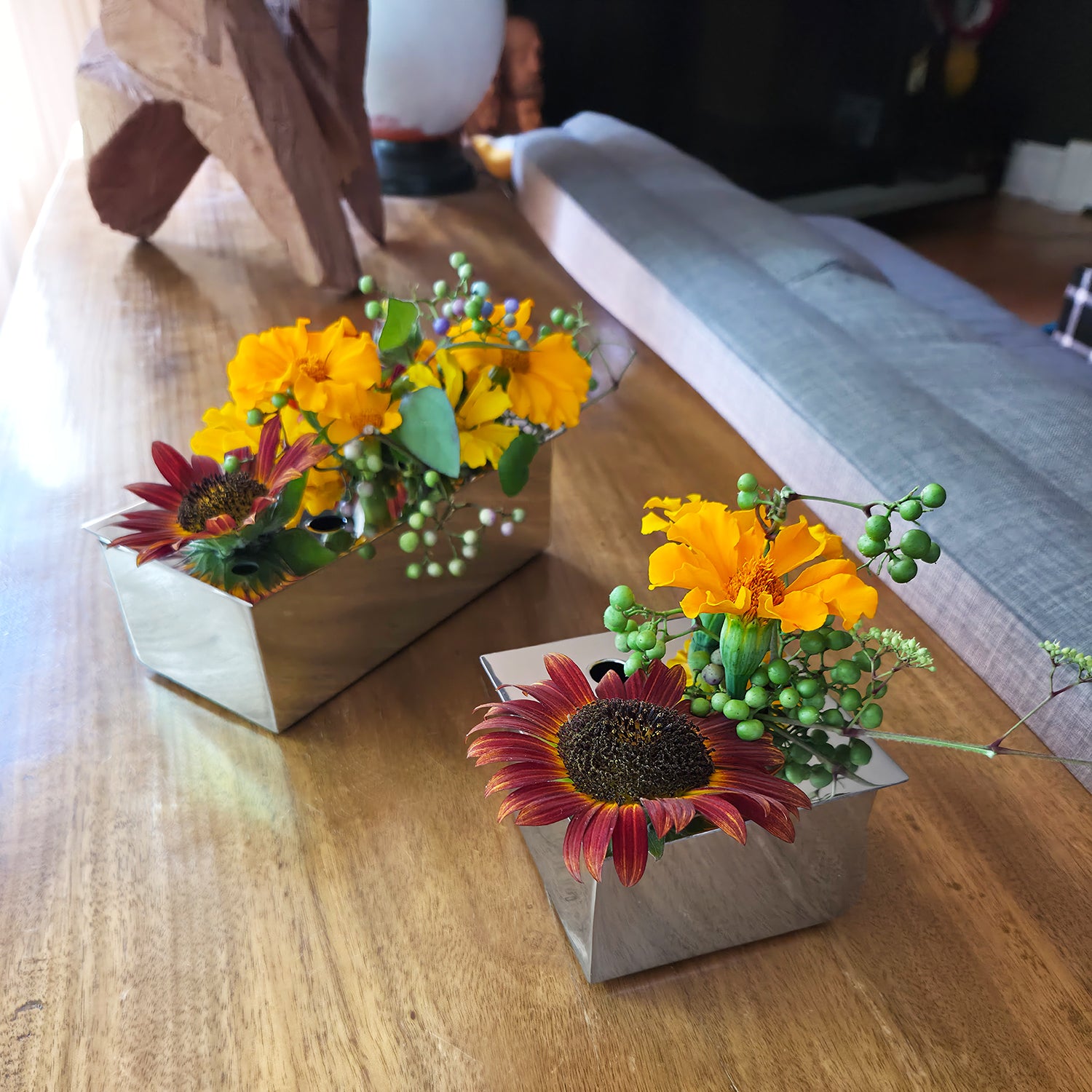 Stainless Ikebana 4"SQ Vase
