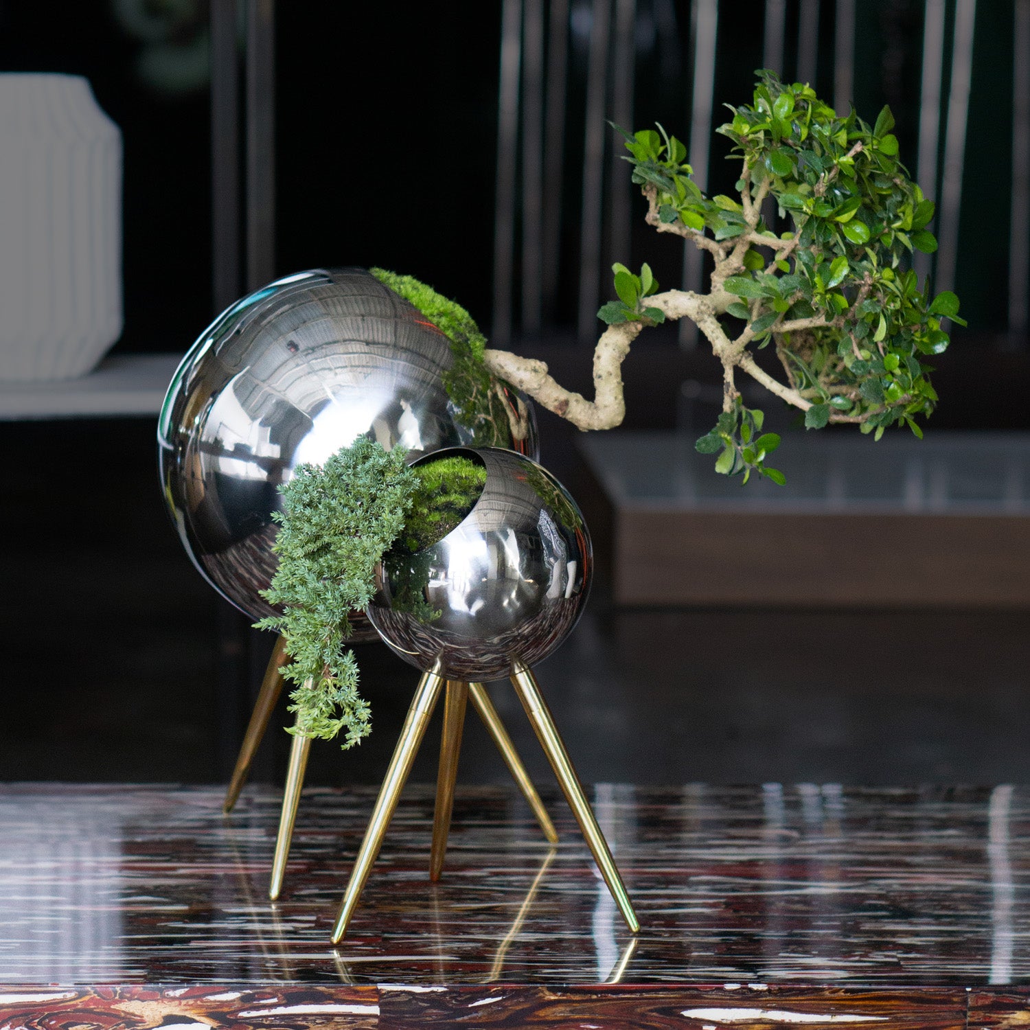 Standing Orb 12.3"H Planter