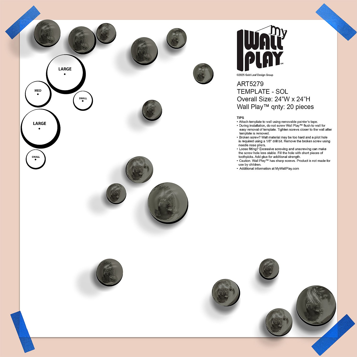 Mica Orb Wall Play on a paper template