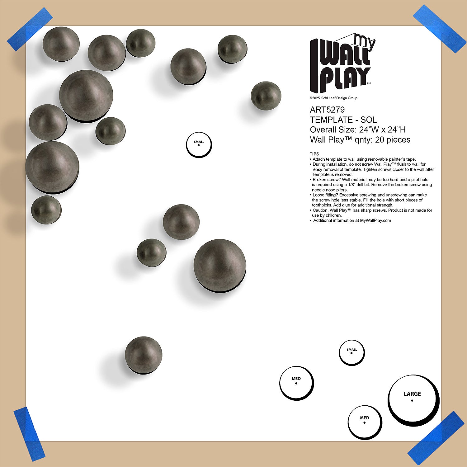 Mica Orb Wall Play on a paper template