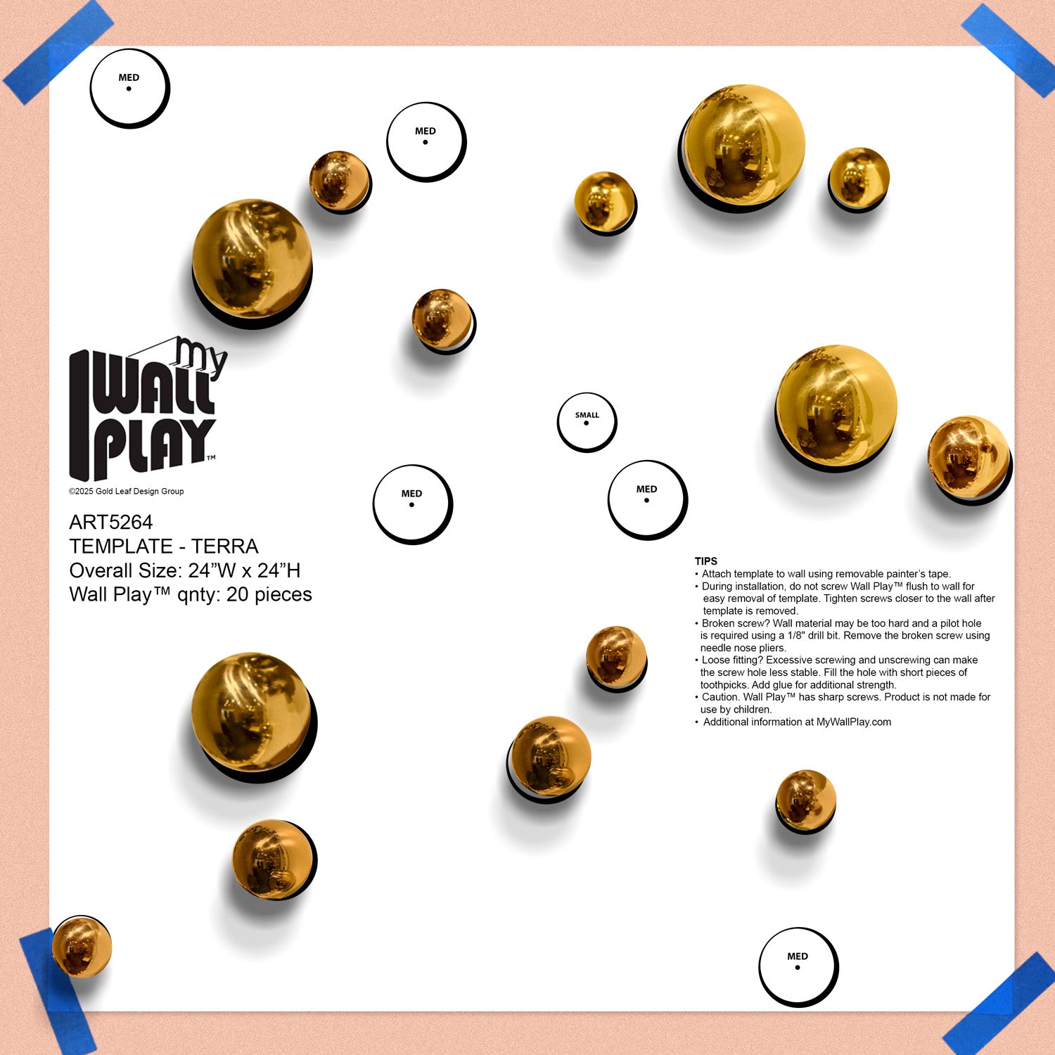 Gold Orb Wall Play on a paper template