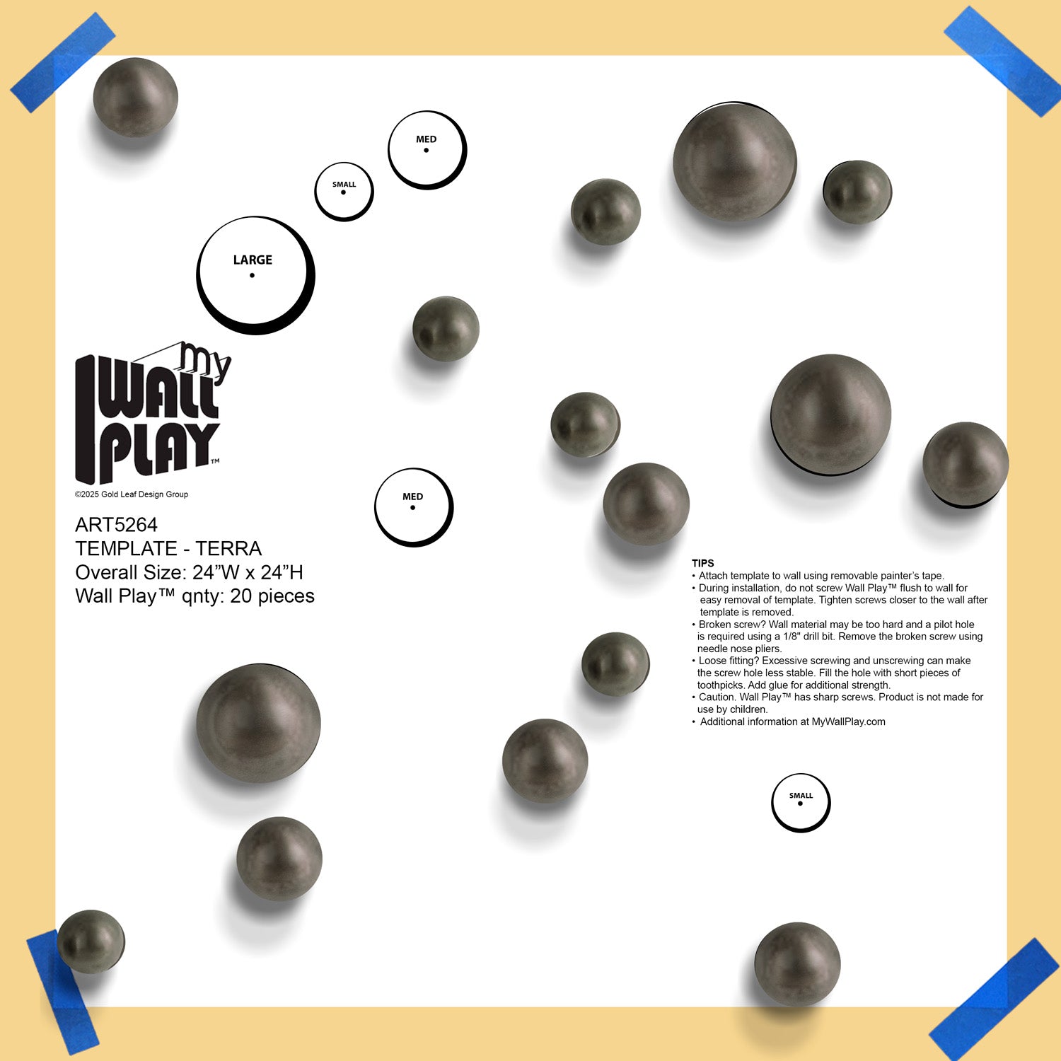 Mica Orb Wall Play on a paper template