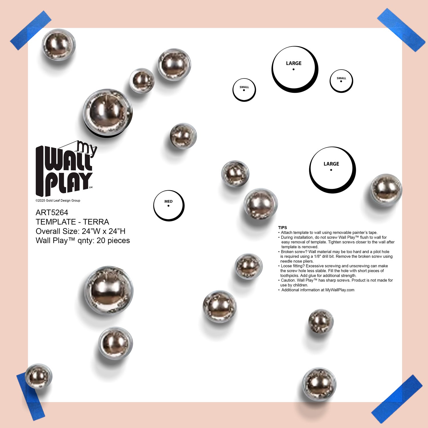 Silver Orb Wall Play on a paper template