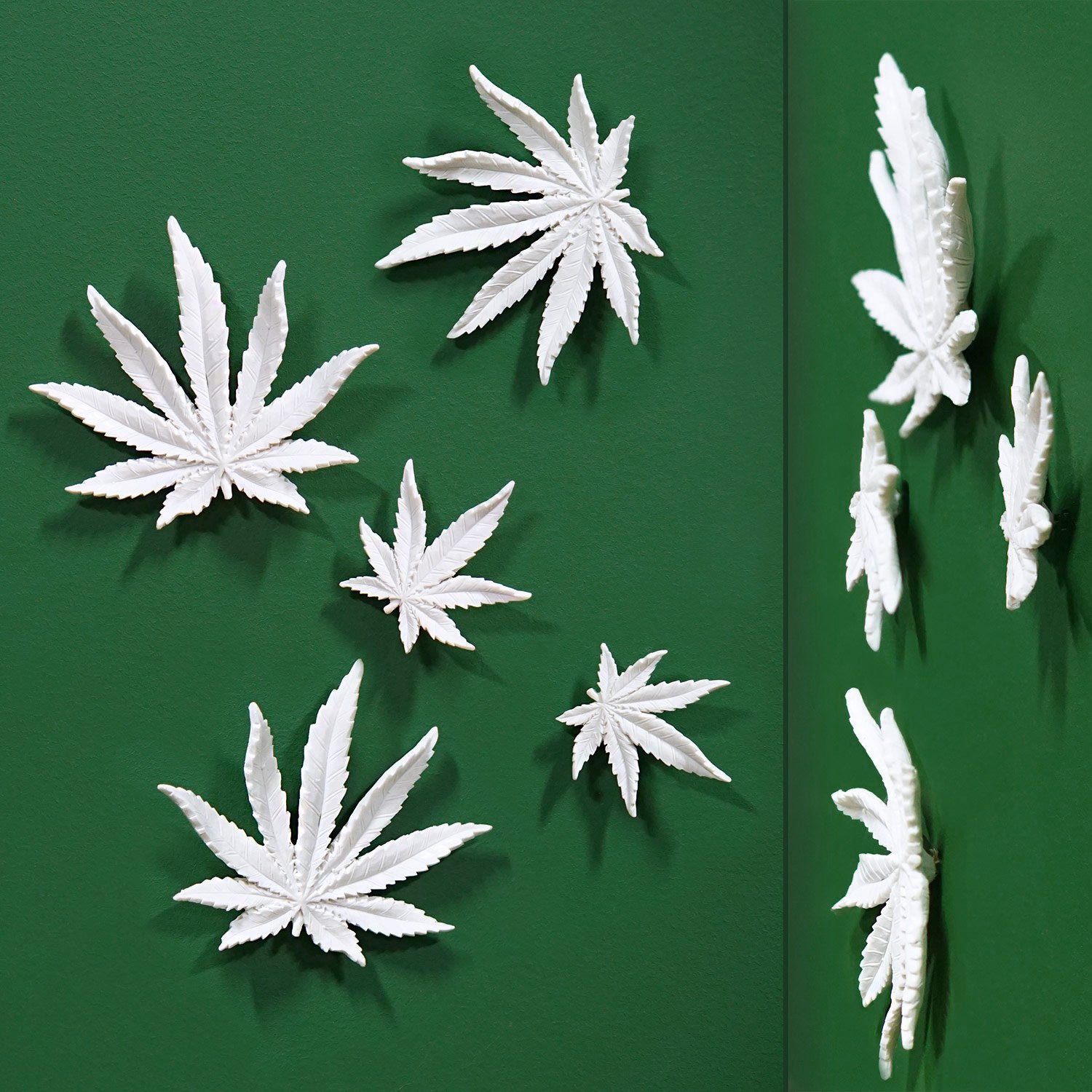 Wall Play™: Cannabis Leaf, Off-White, Set/2