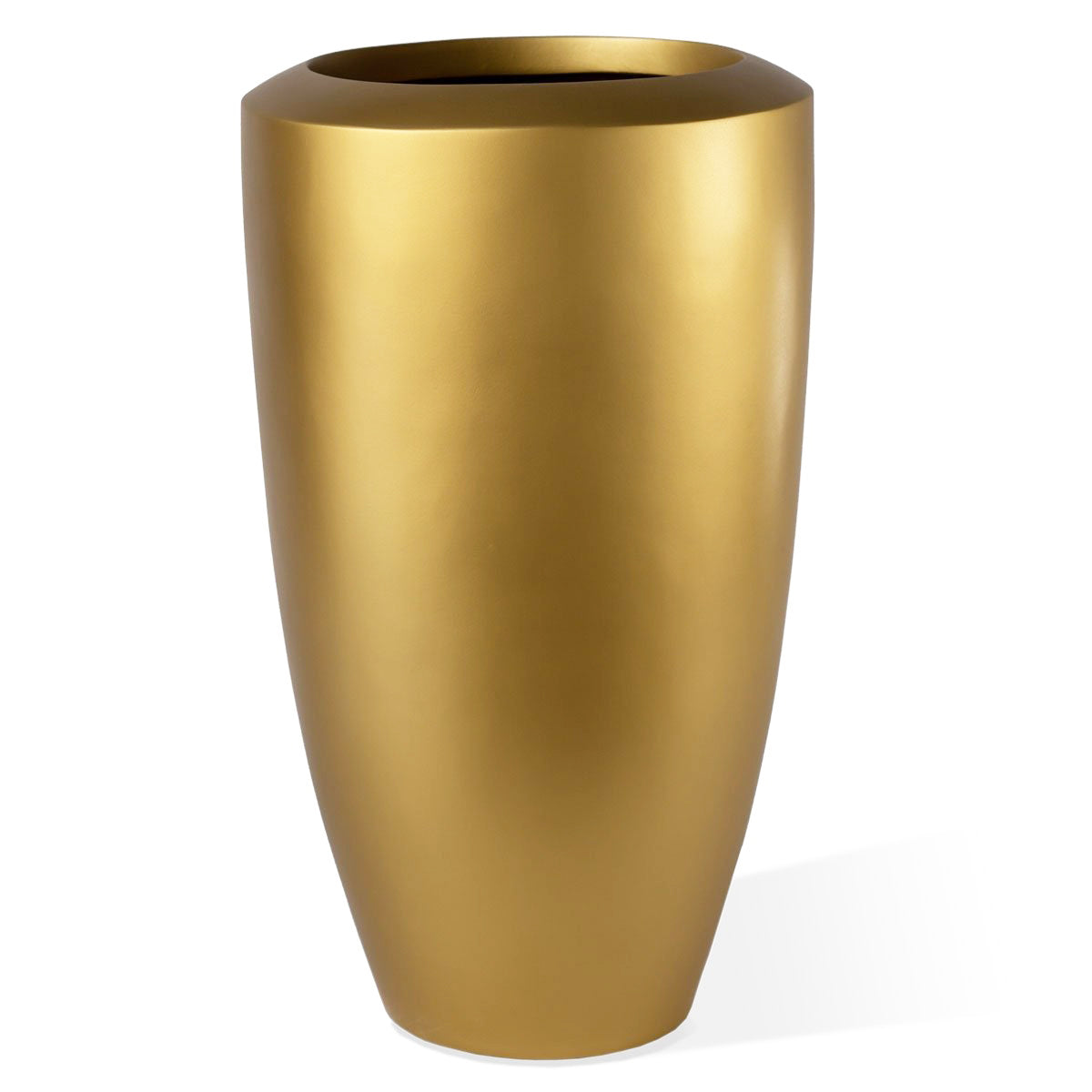 Fiberglass: Barrel Planter, Gold Painted, LG