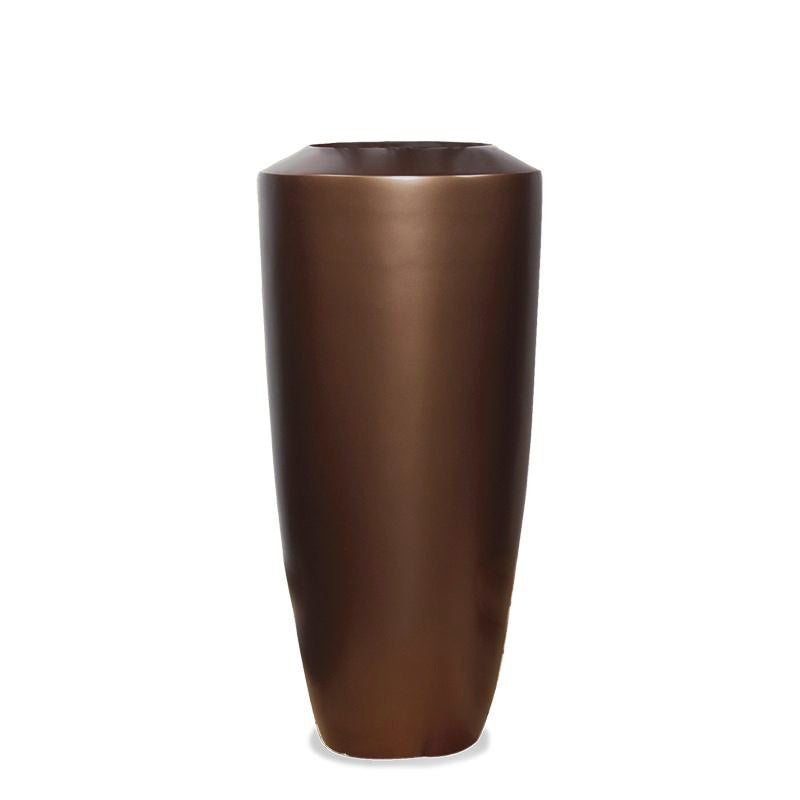 Fiberglass: Barrel Planter, Bronze Black, SM