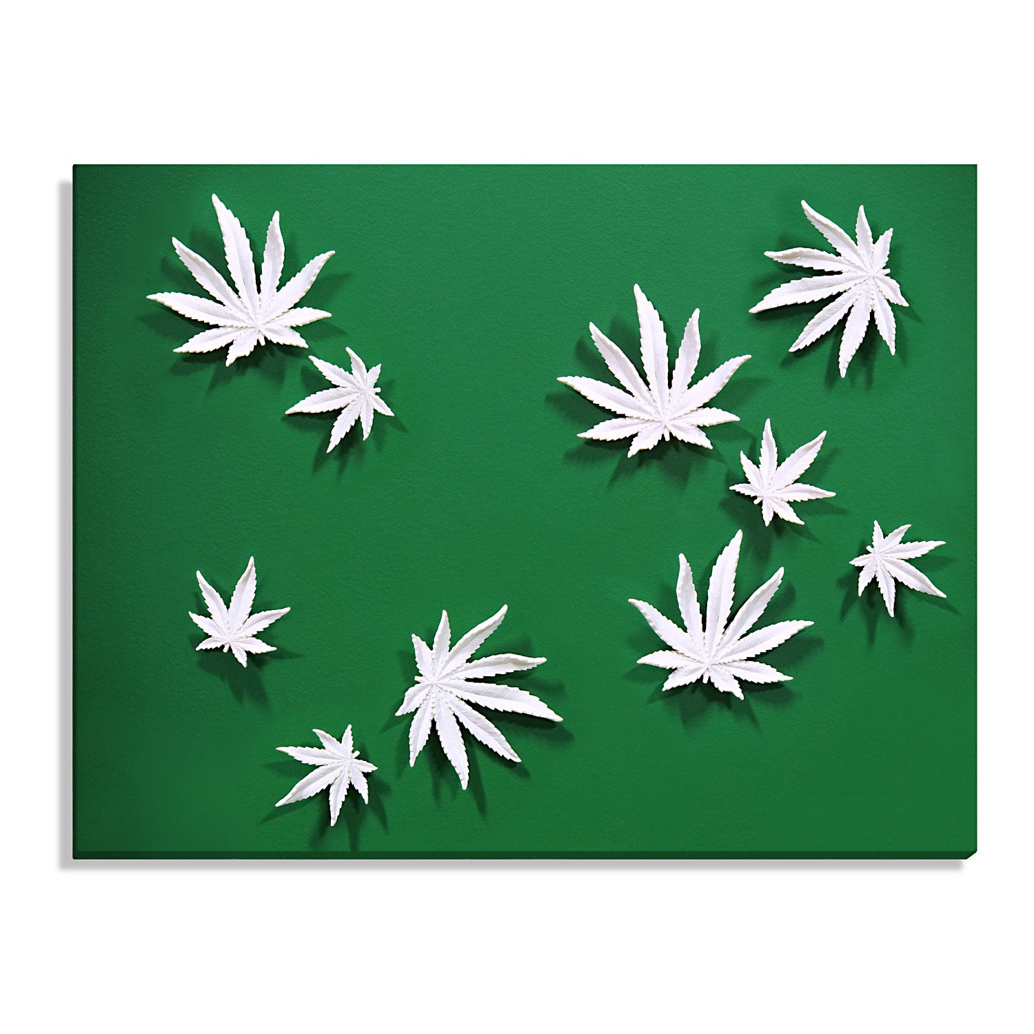 Wall Play™ Substrate Green Dark w/ Cannabis Leaves Off-White