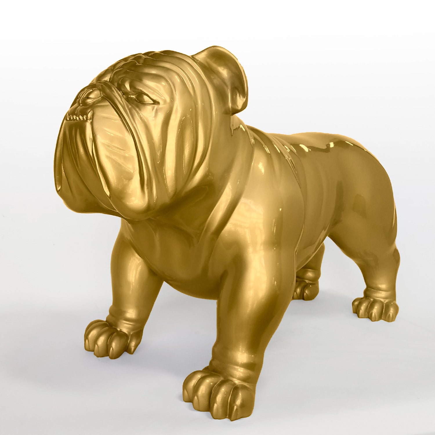 Bulldog Sculpture, Gold Painted, MD