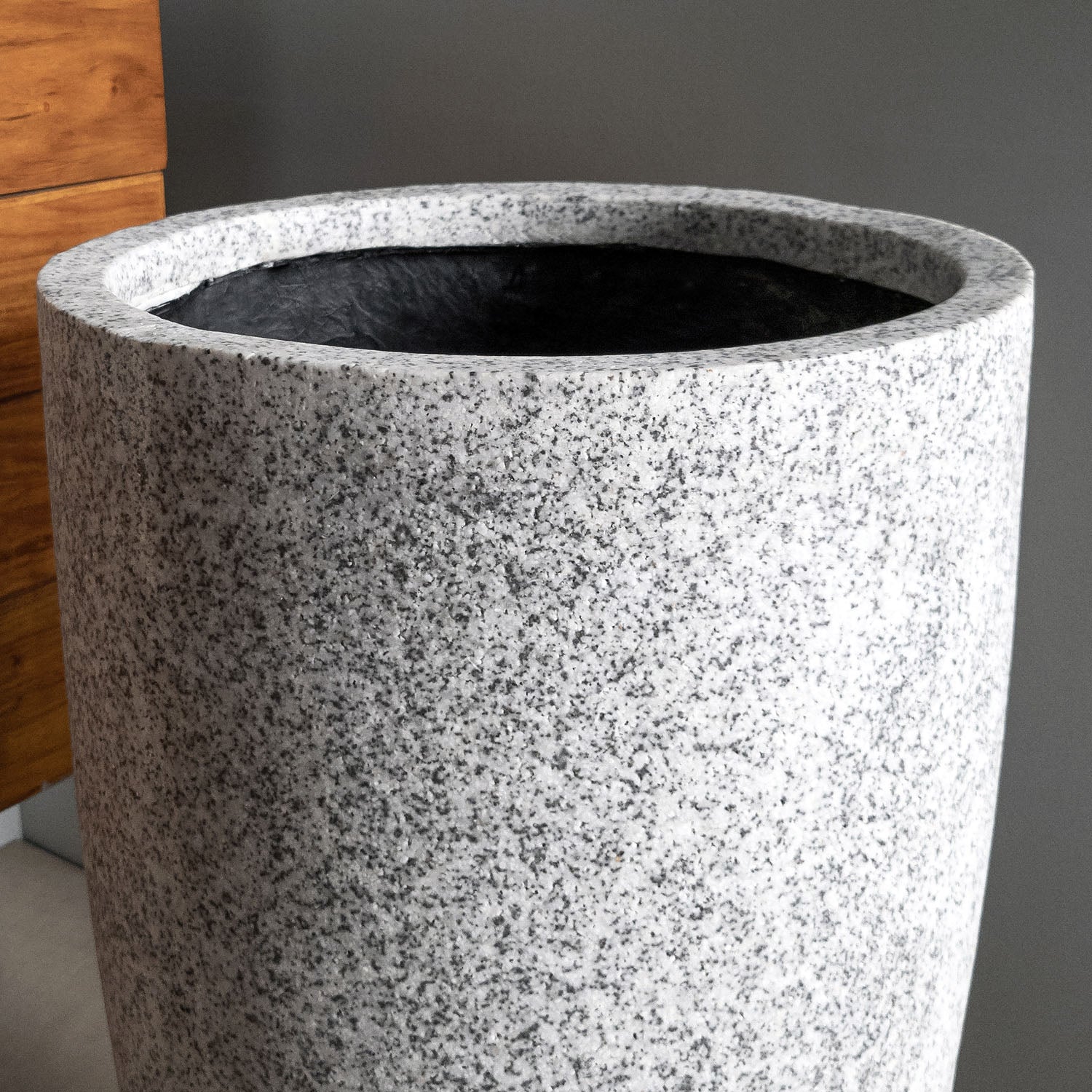 Distressed Textured: Kawa Granite White Planter, 31.5"H