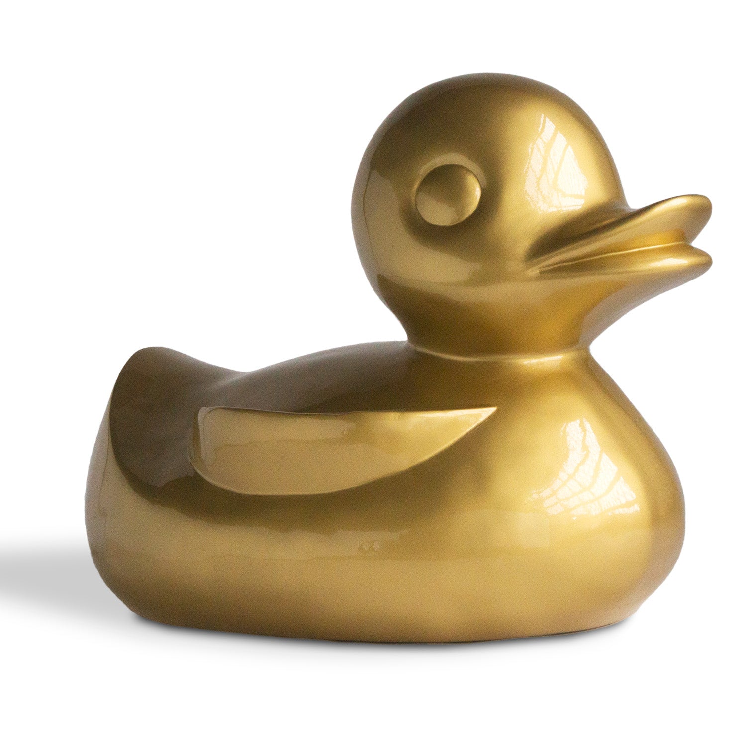 Duck Sculpture, Gold Painted